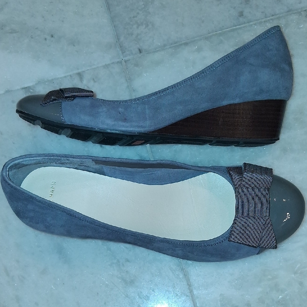 Cole Haan Gray Wedge Shoes Tali Bow Nike Air 9.5B